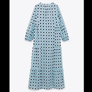 Zara Maxi Dress Long Sleeve Sleeved 4479/043/400 Modest L NWOT